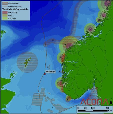 Det er tradisjonelt lite fiskerier i området. Det kan være fiskeri etter sild og sei, hovedsakelig i 3. kvartal. De største fiskefangstene i Nordsjøen tas langs vestskråningen av Norskerenna.