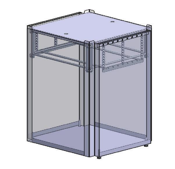 DSP208 Kurvedispenserindsats til 4 kurve 500 x 500 mm. Udv. mål 525 x 600 x 590 mm.