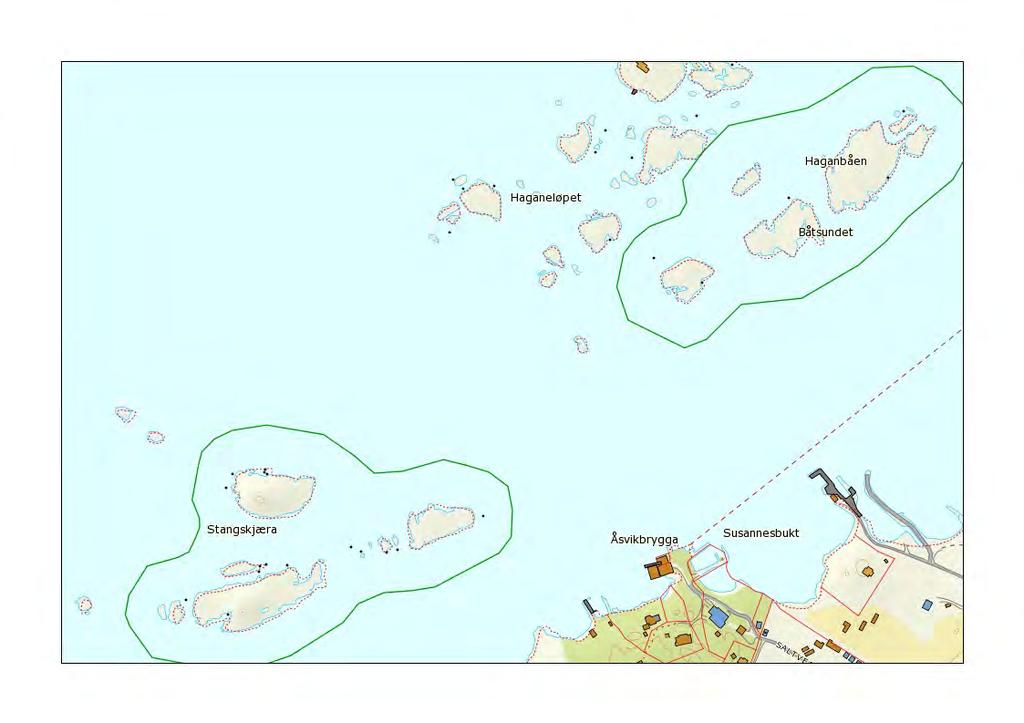 18. Stangskjæra, Kragerø kommune Stangskjæra består av tre holmer på innsiden av Jomfruland, sør av Gjesskjæra.