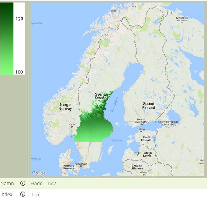 spenn av forsøkslokaliteter i Sør- og Midt-Norge vest til og med Agder Norske frøplantasjer for langsiktig (>15 år)