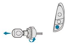 Hvis en feil oppstår Skifte av stopplys / parkeringslys (21 W / 15 W) F Drei pæreholderen til venstre, og fjern den. F Trekk ut lampen og skift den.