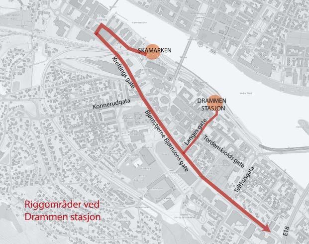 Transportruter til/fra Drammen stasjon