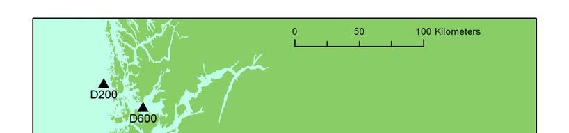 Kystovervåkingsprogrammet 2 Bløtbunnssamfunn Figur 7.1 Kart over bløtbunnsstasjonene i 2. (Stasjonskodene på kartet er utvidet med endelsen, slik at tallkodene samsvarer med dypene.