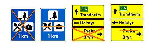 settes ut av kraft Vurder permanent fjerning Skilt som det ikke er behov for