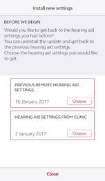Gjenopprette tidligere innstillinger på ReSound Smart høreapparater Pasienten kan gå tilbake til innstillingene vedkommende hadde før
