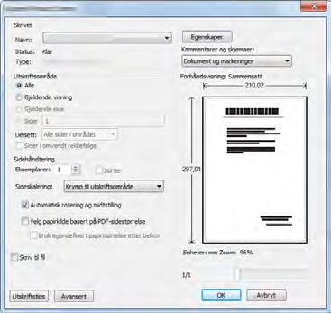 8 3 4 Vis skjermbildet for utskriftsinnstillinger. Trykk på [Fil] og velg [Skriv ut] i programmet.