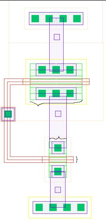 Simulering Layout Sjemati 9 7 tcd( ) tcd( ) DC arateristi for layout inverter. n (layout) Tabell 6: Tidsforsinelser for forsjellige inverter med layout og sjemati.