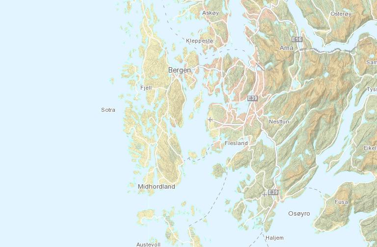 Beliggenhet og vindstatistikk for området Beliggenhet Fjell kommune ligger i Hordaland vest for Bergen, og kommunens vestgrense er direkte ut mot