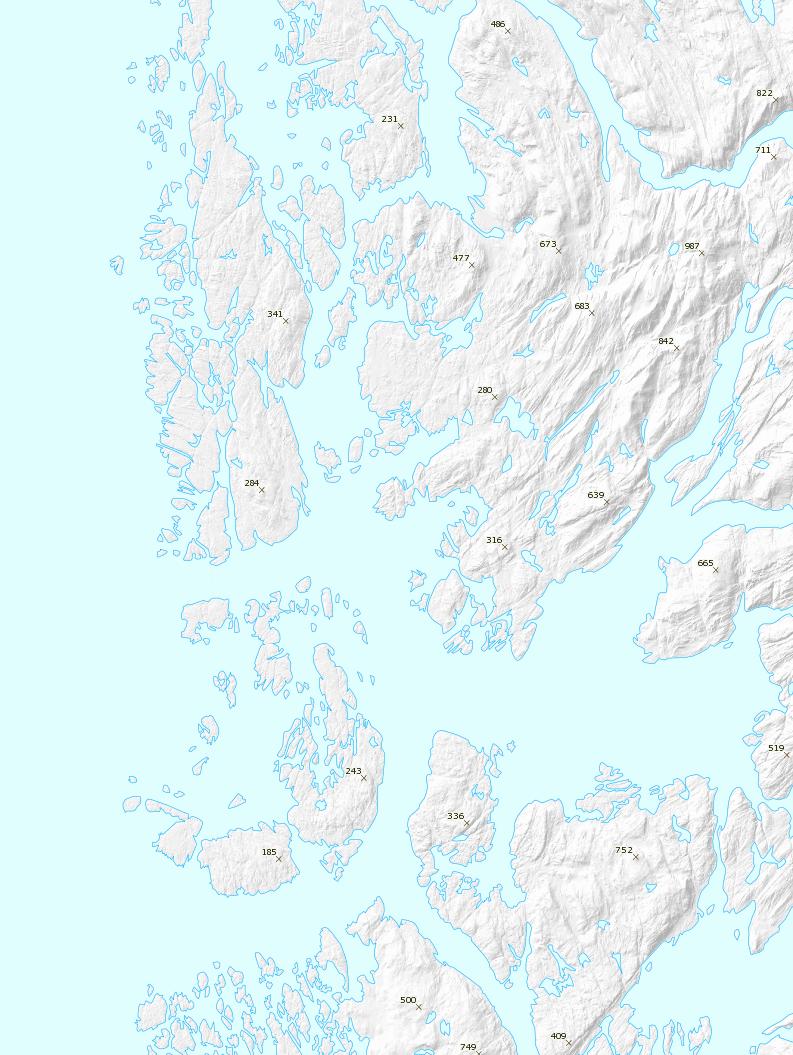 Topografi Topografien for området vises i figur 4. Planområdet Bergen sentrum Flesland Lufthavn Slåtterøy Fyr Figur 4: Topografi i området.