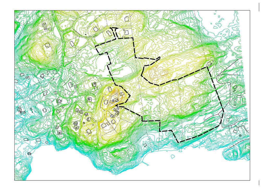 Planbeskrivelse Reguleringsplan for Rørkil del II Side 7 av 8 Landskap Terrenget i planområdet er kupert, og området er delvis grunnlendt/ jorddekt med vegetasjon.