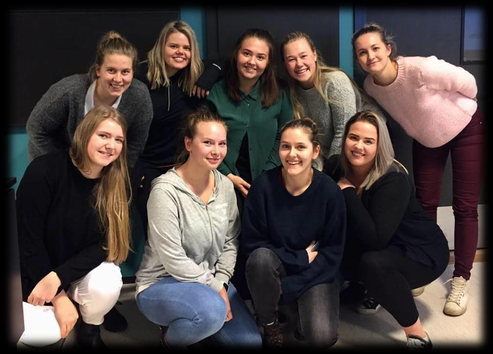 Møt gjengen! oppe f.v. Maja, Maren, Marte, Maren, Malin Nede f.v. Sunniva, Eirin, Line, Hanne. (Johanne var ikke tilstede) Forberedelser til Landsmøtet 17.