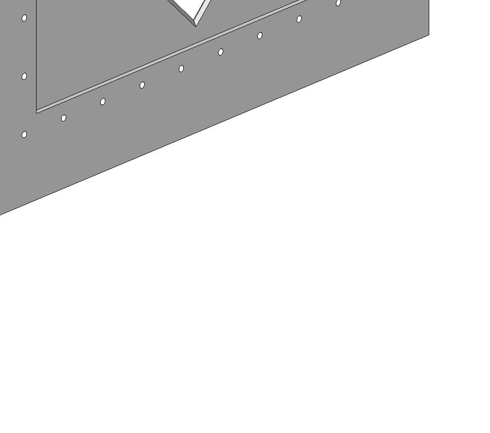 1 160 Topp vegg i kum for minstevannføring Rustfri, utskiftbar v-overløpsplate, t=6mm, skrudd fast i flenseplate med tetningspakning mellom. Overløpskanten avfases slik at den blir skarpkantet.