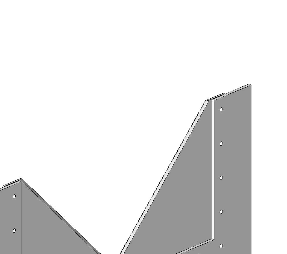 90,00 600 400 Ø10mm hull for montasjebolter Oppriss 1 : 5 3 V-overløpsplate, montert til flenseplate med bolter Flenseplate, innstøpt i betongvegg.