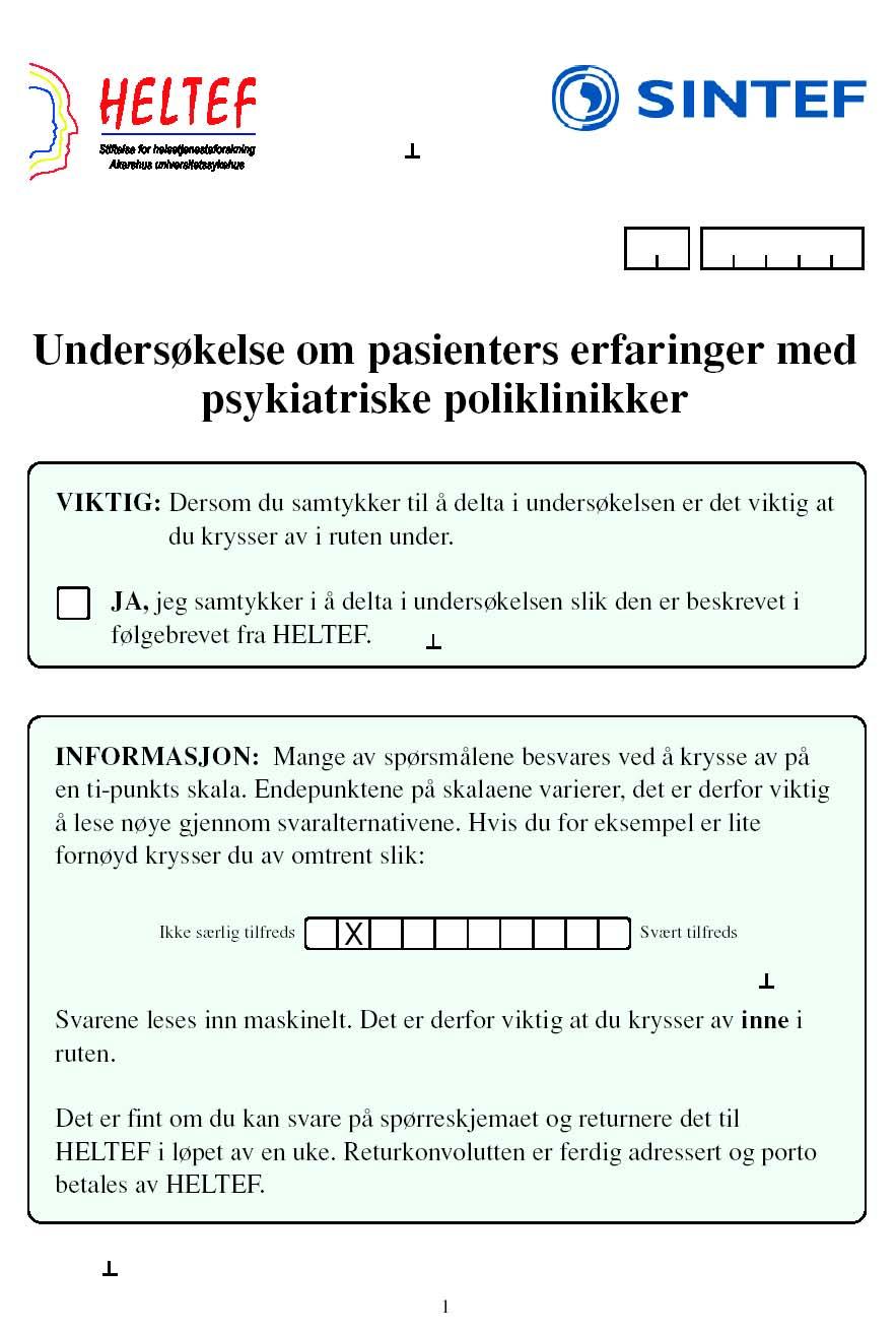 Pasienterfaringer i Helse Vest, Polikliniske