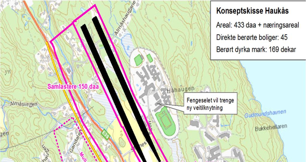 Jernbaneterminal på Haukås Egenskaper: Kostnad: 7,2