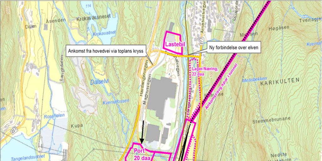 Jernbaneterminal på Espeland Egenskaper: Kostnad: 6,1 mrd Ikke