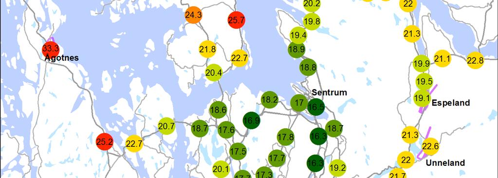 Andre GIS-baserte analyser støtter opp om varestrømsanalysen Det er gjort egne beregninger av terminal-alternativenes