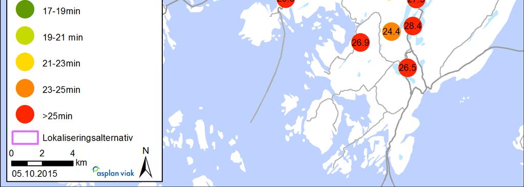 fra alle næringsbygg i regionen, vektet ihht kvadratmeter næringsareal.