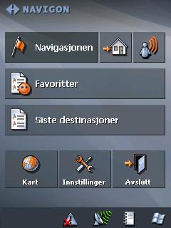 Innstillinger Trykk på knappen Innstillinger for å endre innstillingene av MobileNavigator. Du kan lese mer om dette i avsnittet "Innstillinger" på side 110.