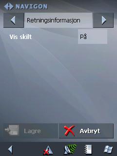 8. Velg innstillingen Retningsinformasjon ved hjelp av pilknappene.