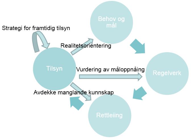 Samspel mellom tilsyn og andre delar av ein reguleringsprosess mange tilfelle kan det komme klart fram at ein type kontroll egnar seg betre enn ein annan.