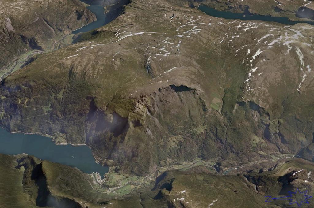 Aurlandsfjorden -potentially 40 Mm 3 unstable Viddalsdammen Aurland