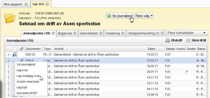 132 Lage tekstdokumenter I Open Office Writer 3.3 er de fire kommandoikonene i menyen EDB Sak og Arkiv lagt nederst til venstre på verktøylinjen. 10.