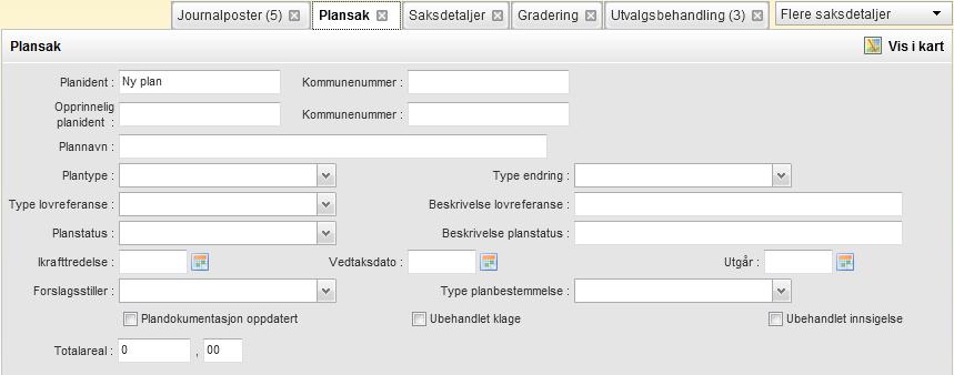 175 13 Arbeide med plansaker Modulen Plansak støtter behandling av planer, som for eksempel reguleringsplaner og bebyggelsesplaner.