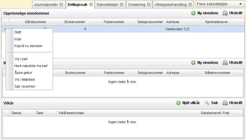 179 14 Arbeide med delingssaker Modulen Delingssak støtter behandling av delingssaker.