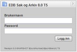 Hvordan du gjør dette er avhengig av hvilken nettleser du bruker. 1.5.1 Logge inn Når du starter EDB Sak og Arkiv vises innloggingsbildet: Her oppgir du brukernavn og passord og klikker Logg inn.