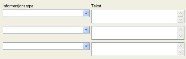 8 Tilleggsinfo På fanen Tilleggsinfo registrerer du én eller flere tilleggsinformasjoner for journalposten.