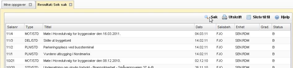 Slik bruker du EDB Sak og Arkiv 39 2.3.2 Oversiktslister Dette er en liste som for eksempel viser hvor mange journalposter det er i en sak.