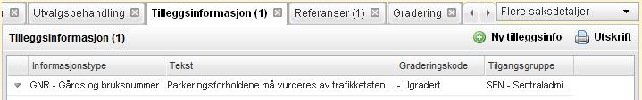 Arbeide med eksisterende saker 87 Nøkkelverdien her er saknummer og tiltaksnummer.