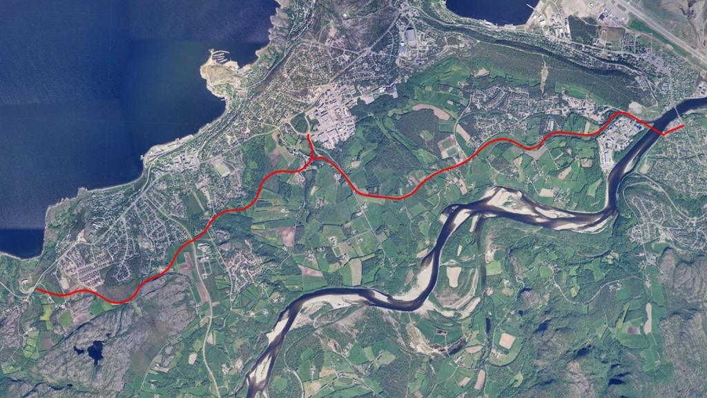 Plangrunnlag: Kommunedelplan og kommuneplan: Etter en svært omfattende planprosess med tilhørende konsekvensutredning, ble kommunedelplan for ny avlastningsveg vedtatt enstemmig av kommunestyret i