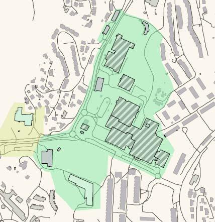 Avgrensning av bydelssenteret i Fyllingsdalen Foto fra inngang til Oasen senter fra øst I bydelssenteret ligger også betydelig kontorbebyggelse, med virksomheter innen forsikring og finans.