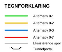 Vurderte traseer mellom Nykirke kryssingsspor