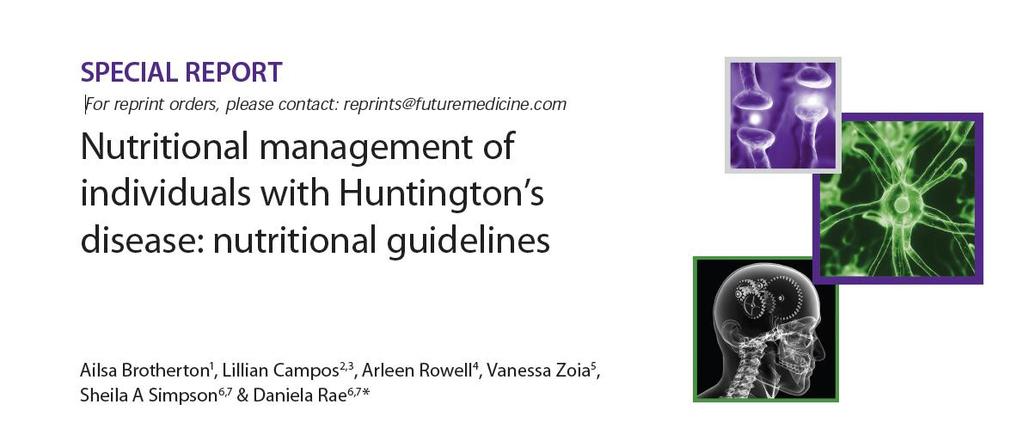 European Huntington s Disease Network Standards of Care Dietitian Group Mål: «opprettholde