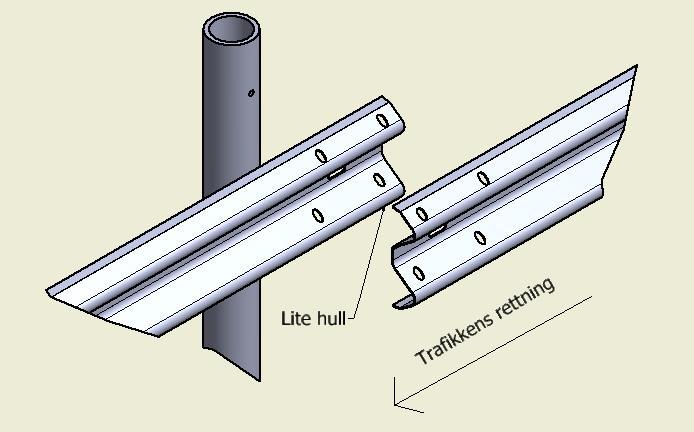 4.2 Montering av Plast stolper Plast stolpene plasseres med en senter avstand på 4 meter. Det rammes hull i grunnen som har 2-4 cm større omkrets enn Plast stolpene.