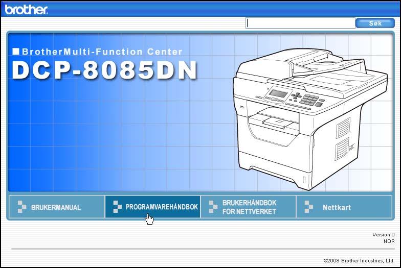 7 Programvare- og nettverksfunksjoner 7 Brukermanualen i HTML-format på CDplaten inneholder Brukermanual, Programvarehåndbok og Brukerhåndbok for nettverket for funksjoner som er tilgjengelige når du