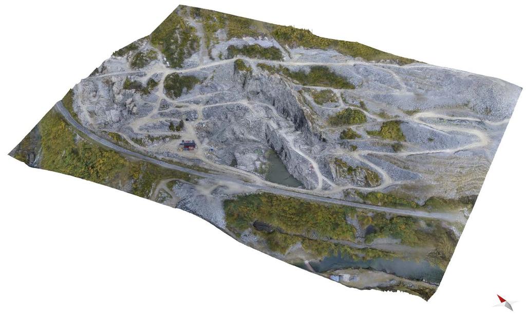 Figur 7: Skjermbilde av ferdig terrengmodell i 3D MOVE klar for innlegging av geologiske data. Terrengmodellen som er laget inn i Agisoft Photoscan Professional blir eksportert som.