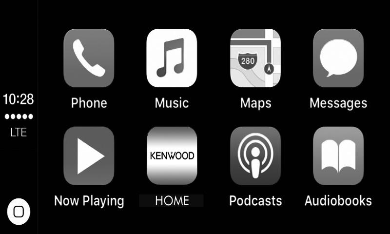 APPS Android Auto /Apple CarPlay/Mirroring ÑÑFunksjonsknapper og tilgjengelige apper på startskjermen til CarPlay Du kan bruke appene til den tilkoblede iphone-enheten.