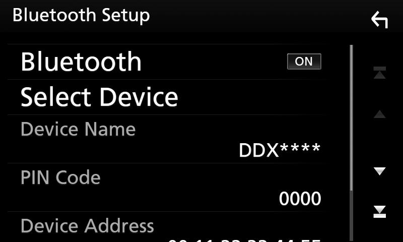 Bluetooth-styring ÑÑKoble til Bluetooth-enhet 1 Trykk på [Select Device] på skjermbildet for Bluetooth SETUP.