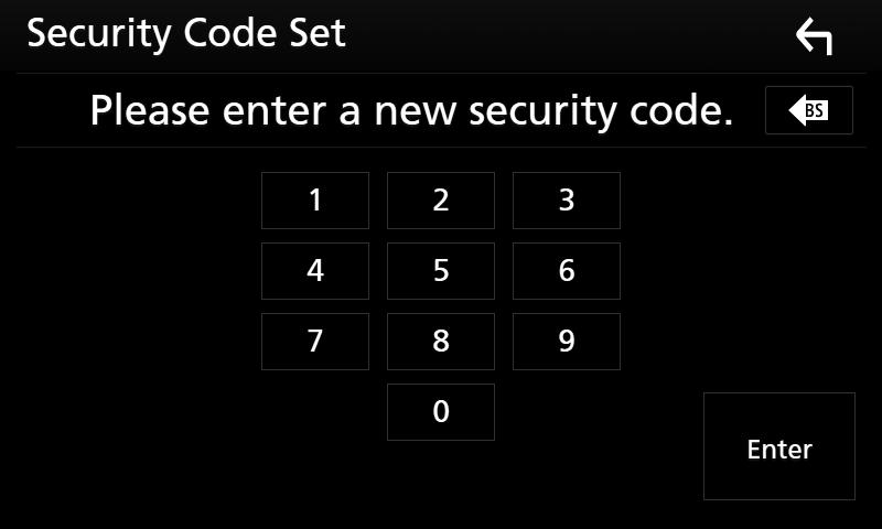 hhoppsprettmenyen vises. 2 Trykk [SETUP]. 6 Tast inn samme kode en gang til og trykk på [Enter]. Sikkerhetskoden din blir nå registrert. Trykk på [BS] for å slette den nyeste oppføringen.