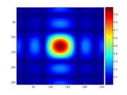 Eksempel: Middelerdi-filter Template matching med FFT IFT * x fftshiftf IFT IFT Problem: har en