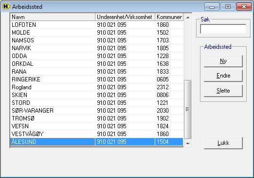 4 Arbeidsstedsregister Hovedarbeidsstedet og de andre arbeidsstedene må da legges inn i arbeidsstedsregistret med