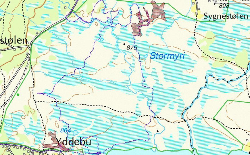 I liknende habitat, men enda våtere og med bevegelse på overflatevannet, ble 4-5 ind. registrert ved Yddebu (32V 508604, 6784292).