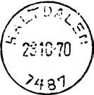 Stempel nr. 5 Type: I22 Fra gravør 08.09.1965 HALTDALEN Innsendt?