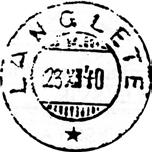 09.1883 LANGLETE Innsendt 12.12.1923 Registrert brukt fra 7 XII 86 KjA til 13 VII 05 TK Stempel nr. 2 Type: SL Utsendt 28.11.1923 LANGLETE Innsendt 10.