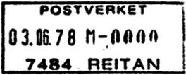 Stempel nr. 5 Type: I2?N Fra gravør 04.09.1975 REITAN Innsendt?? ÅLEN Registrert brukt fra 3-11-81 FH til 2-9-85 FH STENSLI AALEN poståpneri, på jernbanestasjonen Eidet i Aalen, ble opprettet ved Kgl.