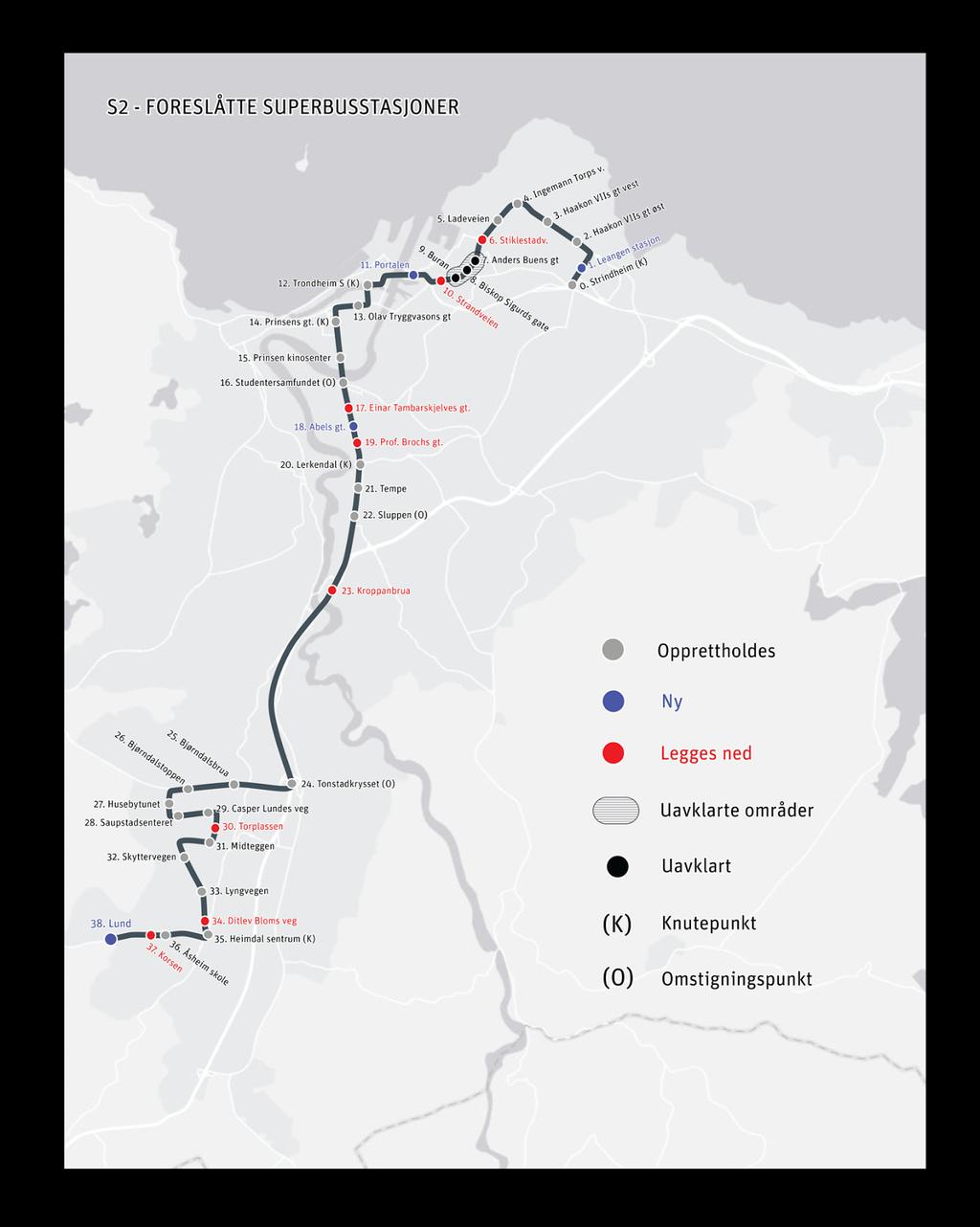 S2: Skovgård - Strindheim - Lade - Solsiden - sentrum Tonstad